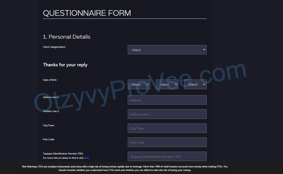Регистрационная форма Форекс24