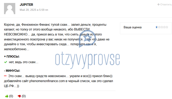 Phenomenon Finance Group - отзыв 3