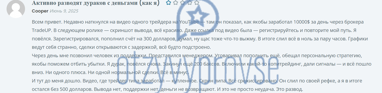 TradeUP - отзыв 1