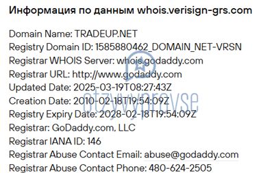 TradeUP - возраст домена