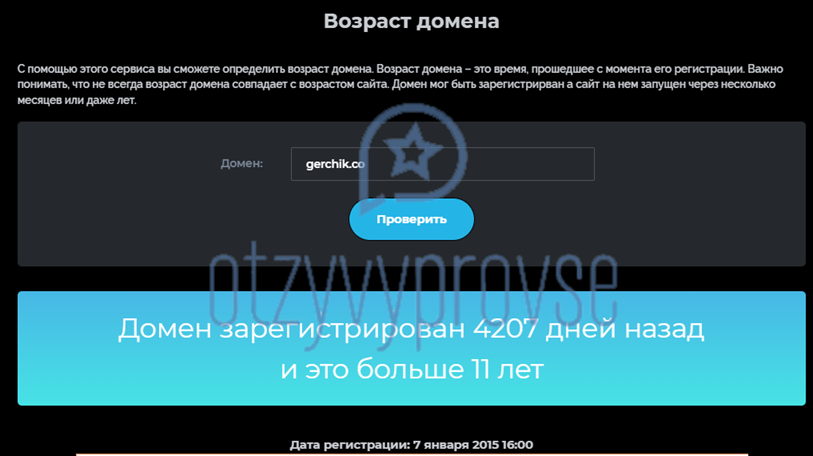Gerchik & Co - возраст домена