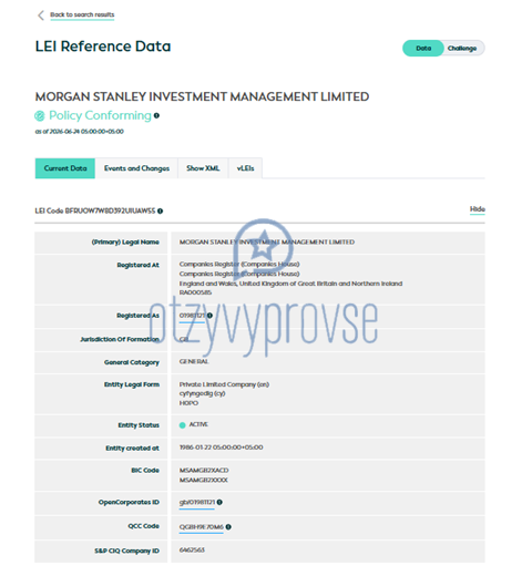 Morgan Metrics - реестр LEI-кодов